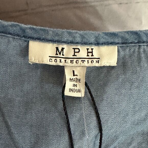 MPH Collection Blue Jean Mini Dress, Large - Picture 5 of 7